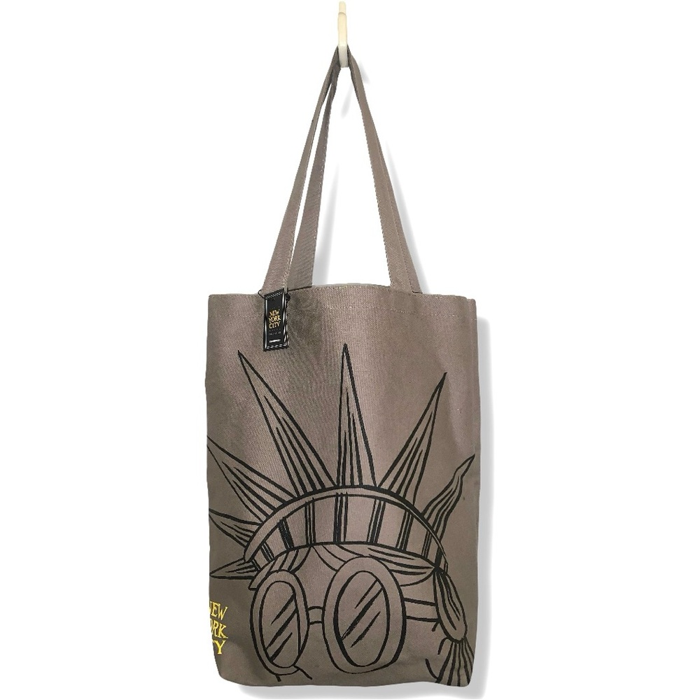 Starbucks NY Unisex Gray Tote Bag with Statue of Liberty Design